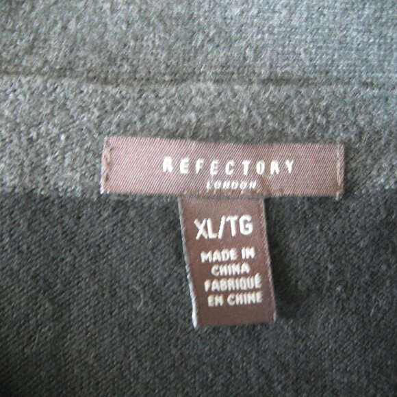 Refectory London Men Gray Black Knit Sweater Size XL 100% Cotton - Picture 6 of 7